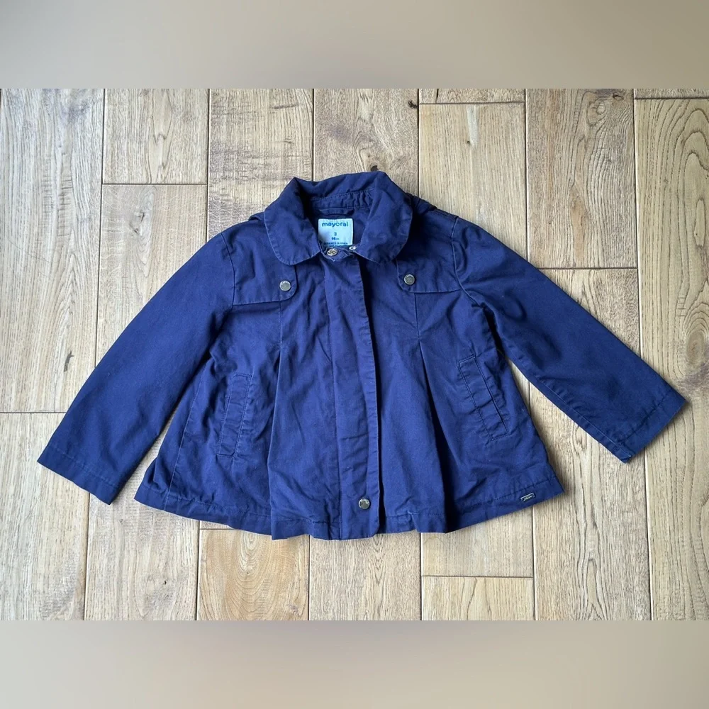 Mayoral Navy Hooded Girls Jacket